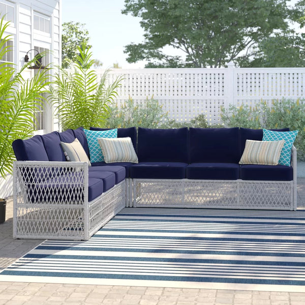 A rattan corner sofa is enough for 7 people.