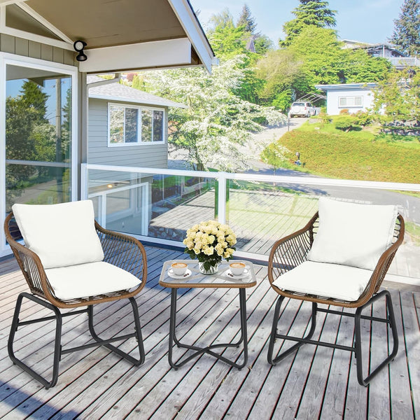 Set of 2 chairs and a table made of rattan - OS-312