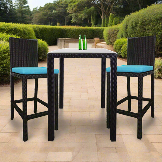 Wesley rattan bar set for two people