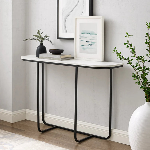 Terry console with electrostatic paint and black marble