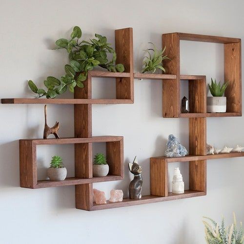 Large Natural Pine Wood Wall Shelf – Model CHW-106 from Oscar Furniture