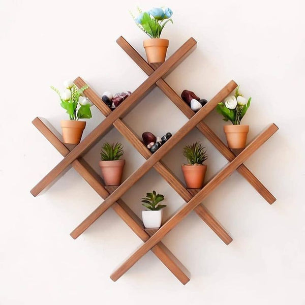 Natural Pine Wood Wall Shelf – Model CHW-120 from Oscar Furniture