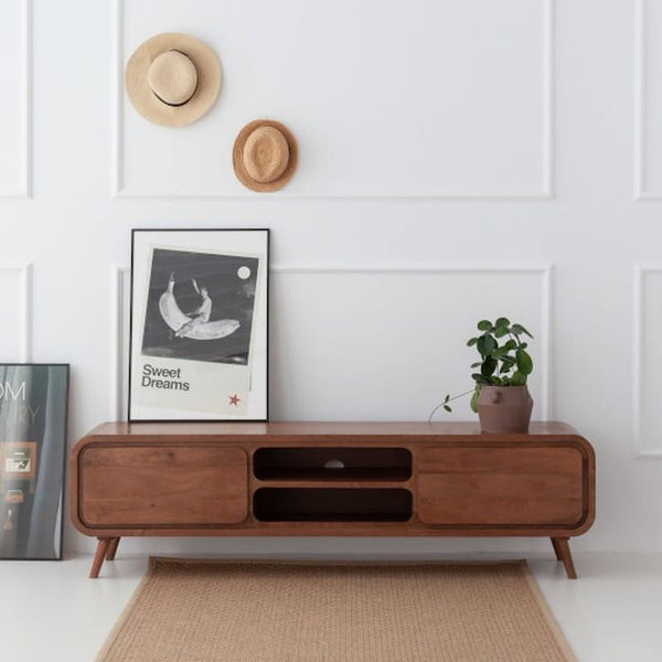 وحدة تلفزيون خشب كونتر بقشرة أرو طبيعي – موديل CHW-160 من أوسكار فرنتشر