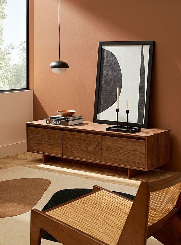 TV unit made of plywood with natural oak veneer – model CHW-174 from Oscar Furniture