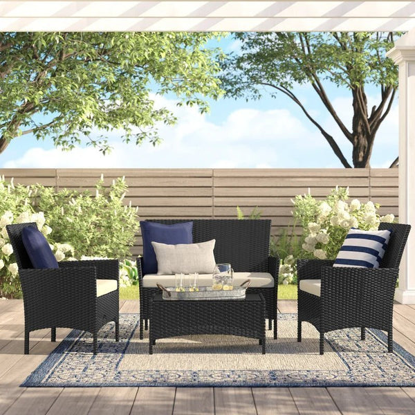 طقم ستوديو رتان يكفي 4 افراد - اوسكار رتان