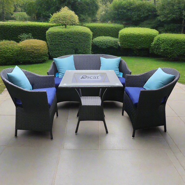 Rattan window set for 4 persons