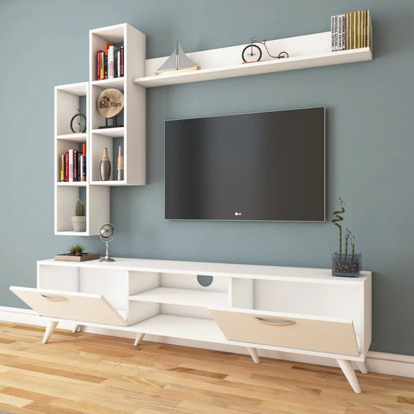 TV table with additional units made of high-quality MDF wood - HFS-011