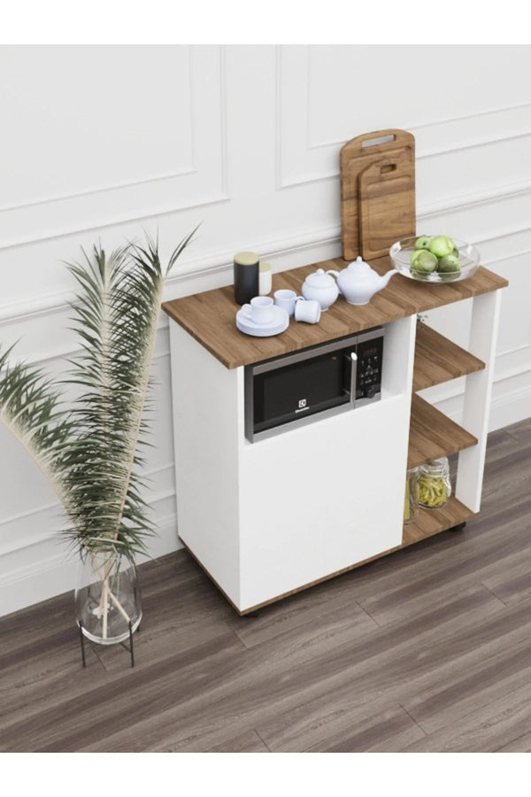 White Coffee Corner × Dark Wood – Modern and Distinctive Design for Coffee Nook