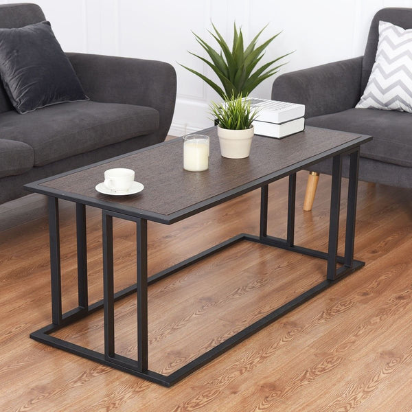 Iron and Melamine Wood Coffee Table - MTC-061