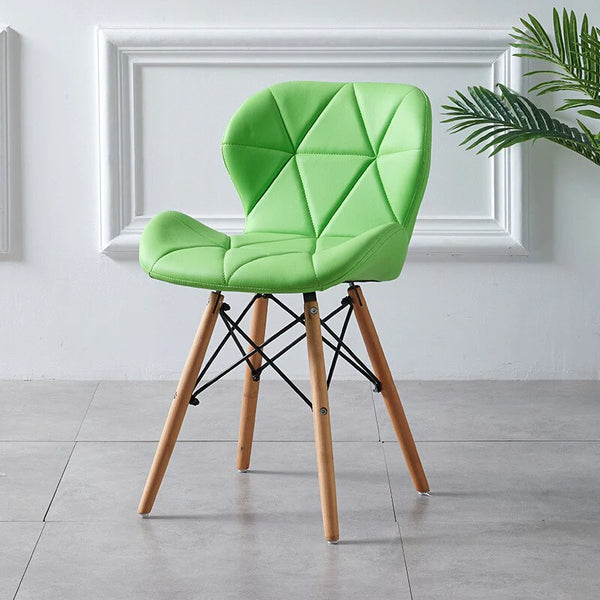 Modern upholstered leather chair with beech wood legs - RYL-030