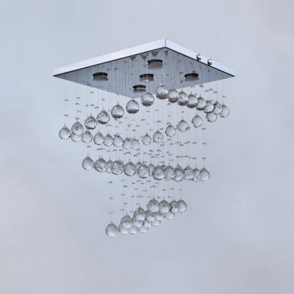 نجفة  ستانليس و كريستال 45x45سم - NGF-016