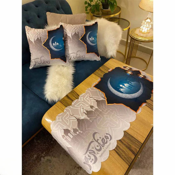 Set of 2 Cushion Covers and Velvet Bedspread - RAZ-184