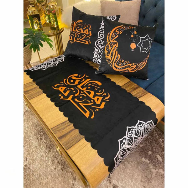 Set of 2 Cushion Covers and Velvet Bedspread - RAZ-188