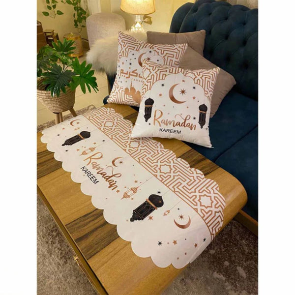 Set of 2 Cushion Covers and Velvet Bedspread - RAZ-189