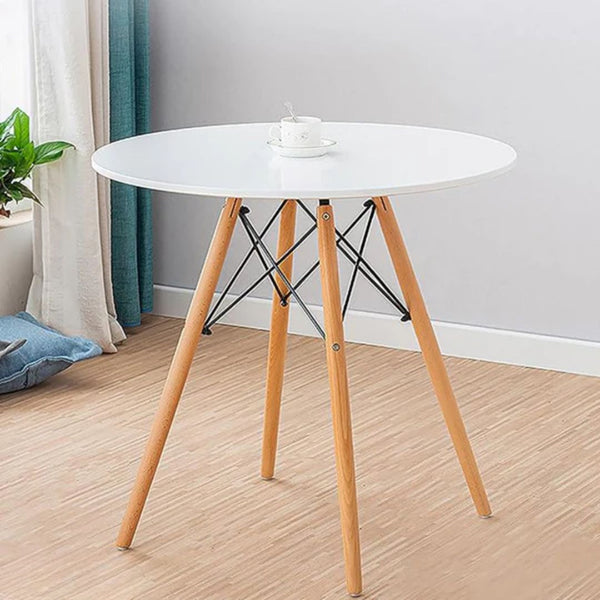 MDF tablet table with beech wood legs and iron chassis 70x70cm - RYL-038