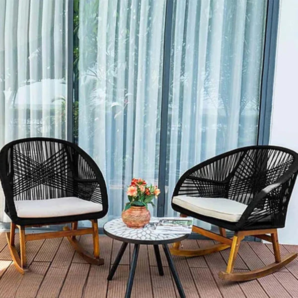 Set of 2 chairs and a table made of ropes - OS-315