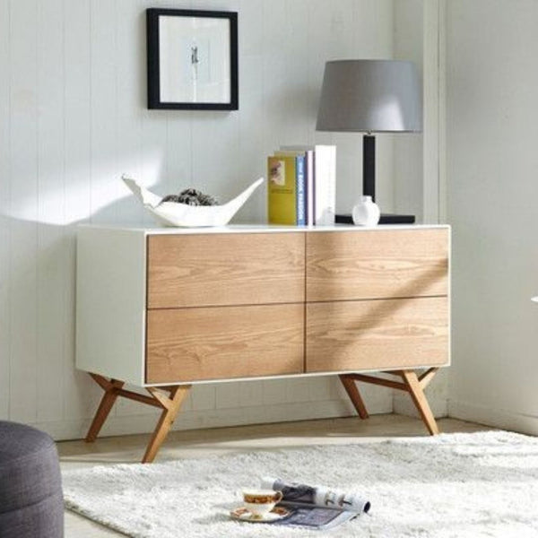 Side Wooden Counter Drawer Unit with Doco Paint + Oyster – Model CHW-044