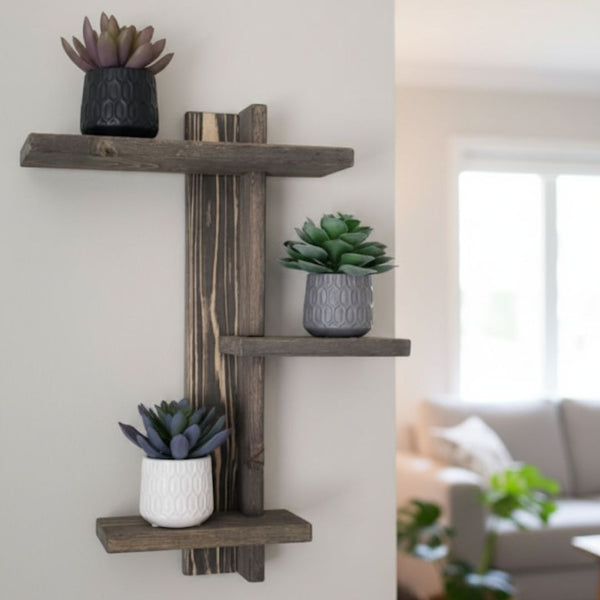 Natural Pine Wood Wall Shelf – Model CHW-107 from Oscar Furniture
