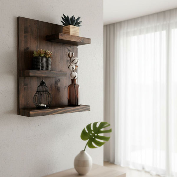 Natural Pine Wood Wall Shelf – Model CHW-139 from Oscar Furniture