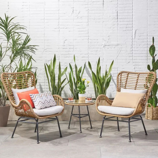 Migo rattan set of 2 chairs and a table