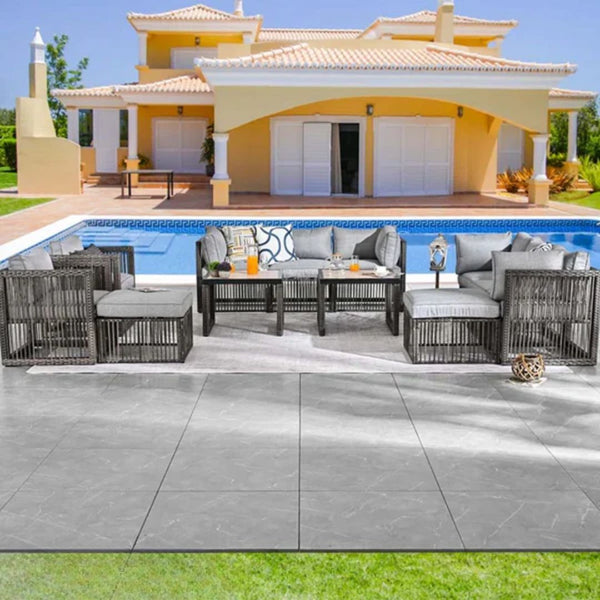 طقم حديقة رتان 10 أشخاص – تصميم رمادي أنيق ومتين