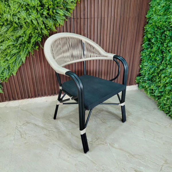 كرسي معدني فاخر مجدول بالأحبال مع قاعدة ميش مستورد - موديل OS-401