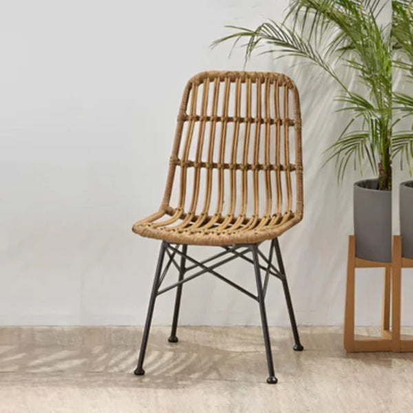 Brita rattan bamboo chair for restaurants and cafes in beige color