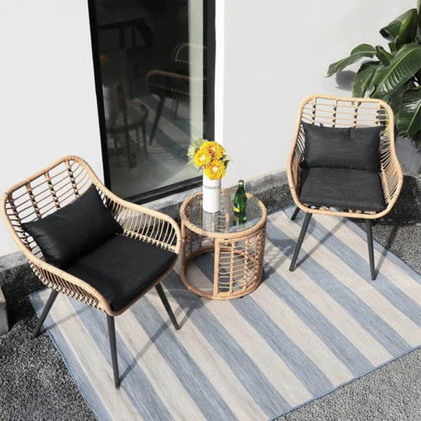 Frontina rattan set, 2 chairs and a table