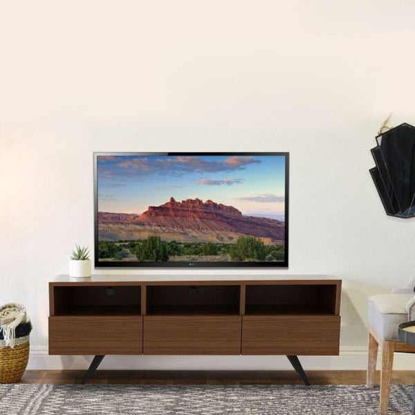 Wooden TV Unit with Natural Arrow Veneer Counter – Model CHW-170 from Oscar Furniture