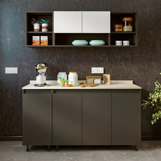 Two-piece kitchen with wood countertops and MDF wood - KYN-010