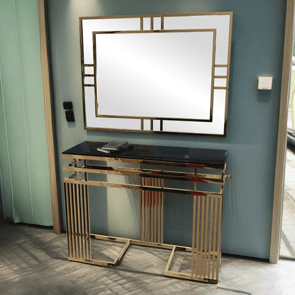 Stainless Steel Console and Mirrors - ORX-081