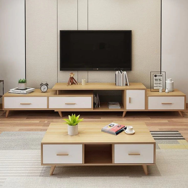 Paulus MDF wood coffee table and TV table set