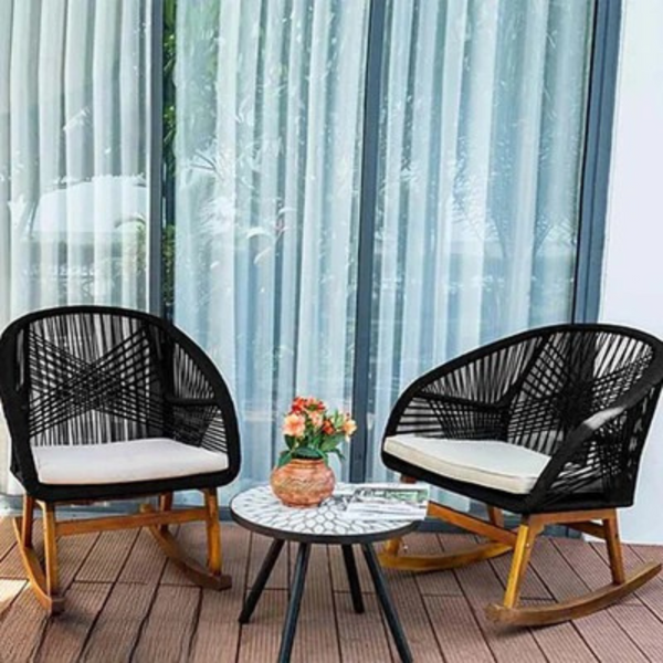 Set of 2 chairs and a table made of rattan - OS-314