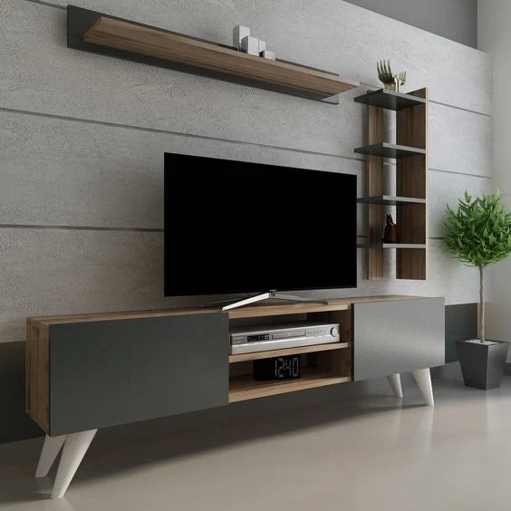 TV table with additional units made of high-quality MDF wood - HFS-002