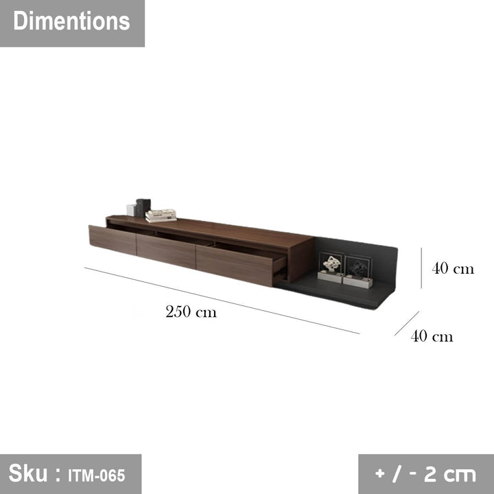 ترابيزة تليفزيون خشب MDF عالي الجودة - 250cmX40cm - ITM-065 - اوسكار رتان