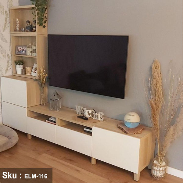 ترابيزة تليفزيون خشب Mdf عالي الجودة - 35cmX180cm - ELM-116 - اوسكار رتان