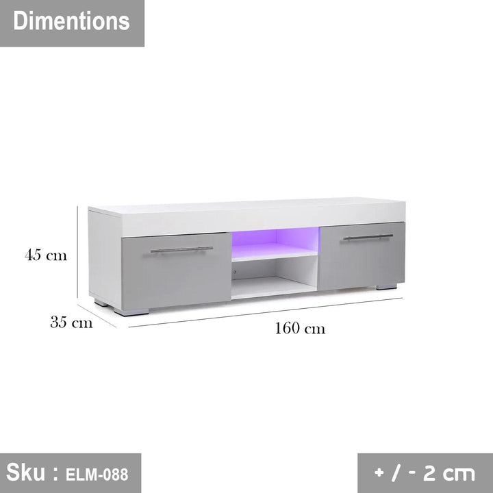 ترابيزة تليفزيون خشب Mdf عالي الجودة - 45cmX160cm - ELM-088 - اوسكار رتان