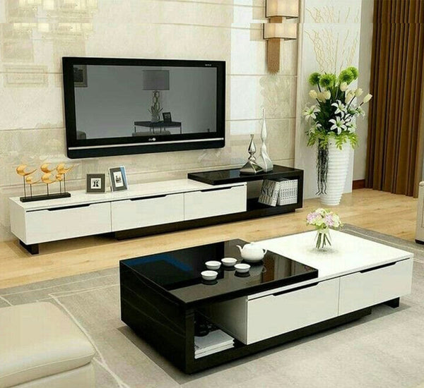 ترابيزة تليفزيون و ترابيزة قهوة خشب MDf عالي الجودة 190cmX40cm - ANT-066