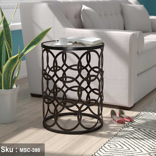 ريتا ترابيزة جانبية 50 * 45 زجاج  - اوسكار رتان