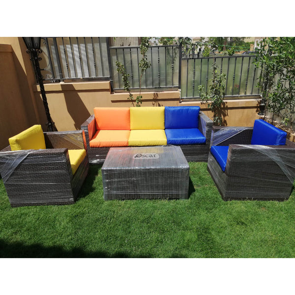 طقم رتان بانثر يكفي 5 افراد - اوسكار رتان