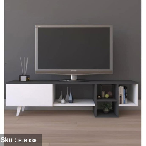 فريلي وحدة تليفزيون مع 4 ارفف صغيرة خشب MDF - اوسكار رتان