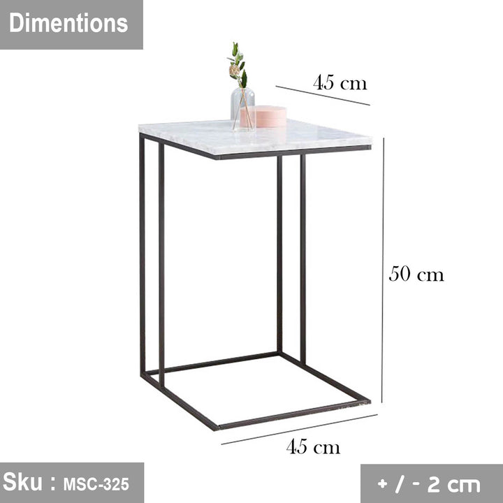 كيلي ترابيزة جانبية  50 * 45 رخام  - اوسكار رتان