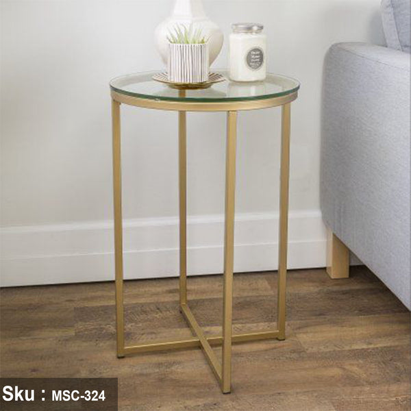 ليليا ترابيزة جانبية  50 * 40 زجاج - اوسكار رتان