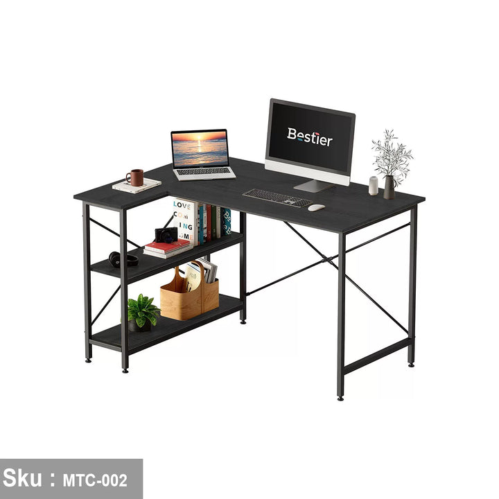 مكتب خشب ملامين -  MTC-002 - 120cmX90cm - اللون الاسود  - اوسكار رتان
