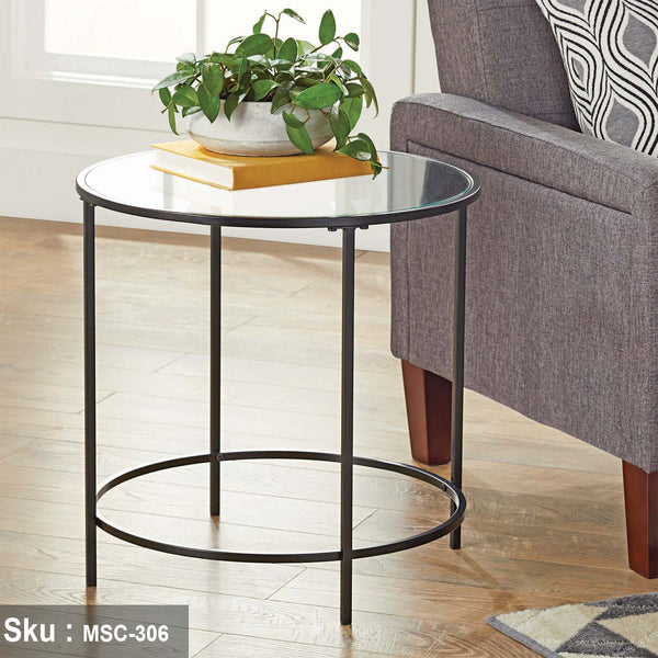 يوريسا ترابيزة جانبية حديد دهان الكتروستاتيك باللون الاسود - اوسكار رتان